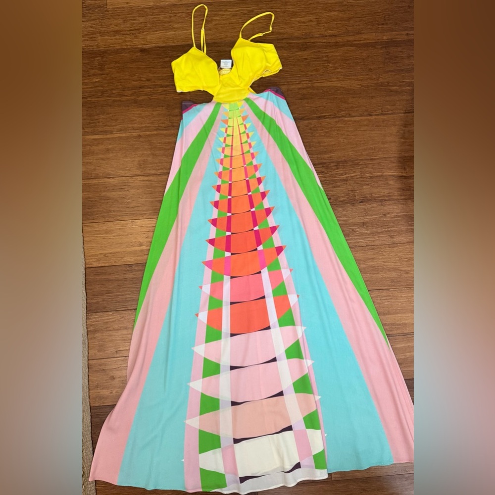 Mara Hoffman Yellow Beams Multicolor Maxi Dress